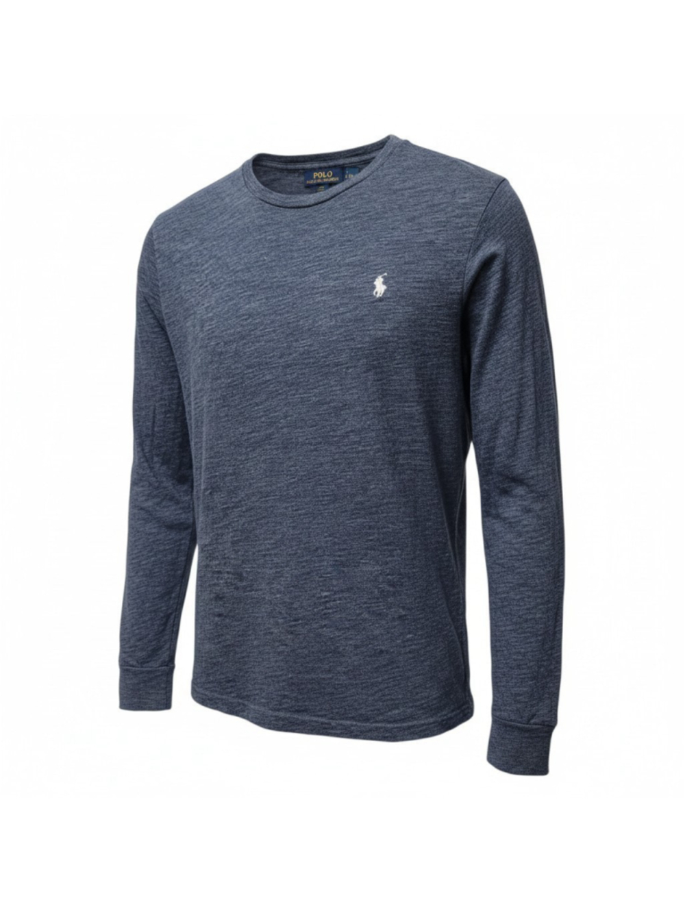 Polo Ralph Lauren Men's Medium Navy Blue White Pony Long-Sleeves T-Shirt Pre-own